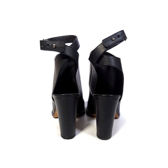 VINCE Boots Black Leather 'Joanna' Bootie Ankle Strap Womens Size 9 - Picture 5 of 10